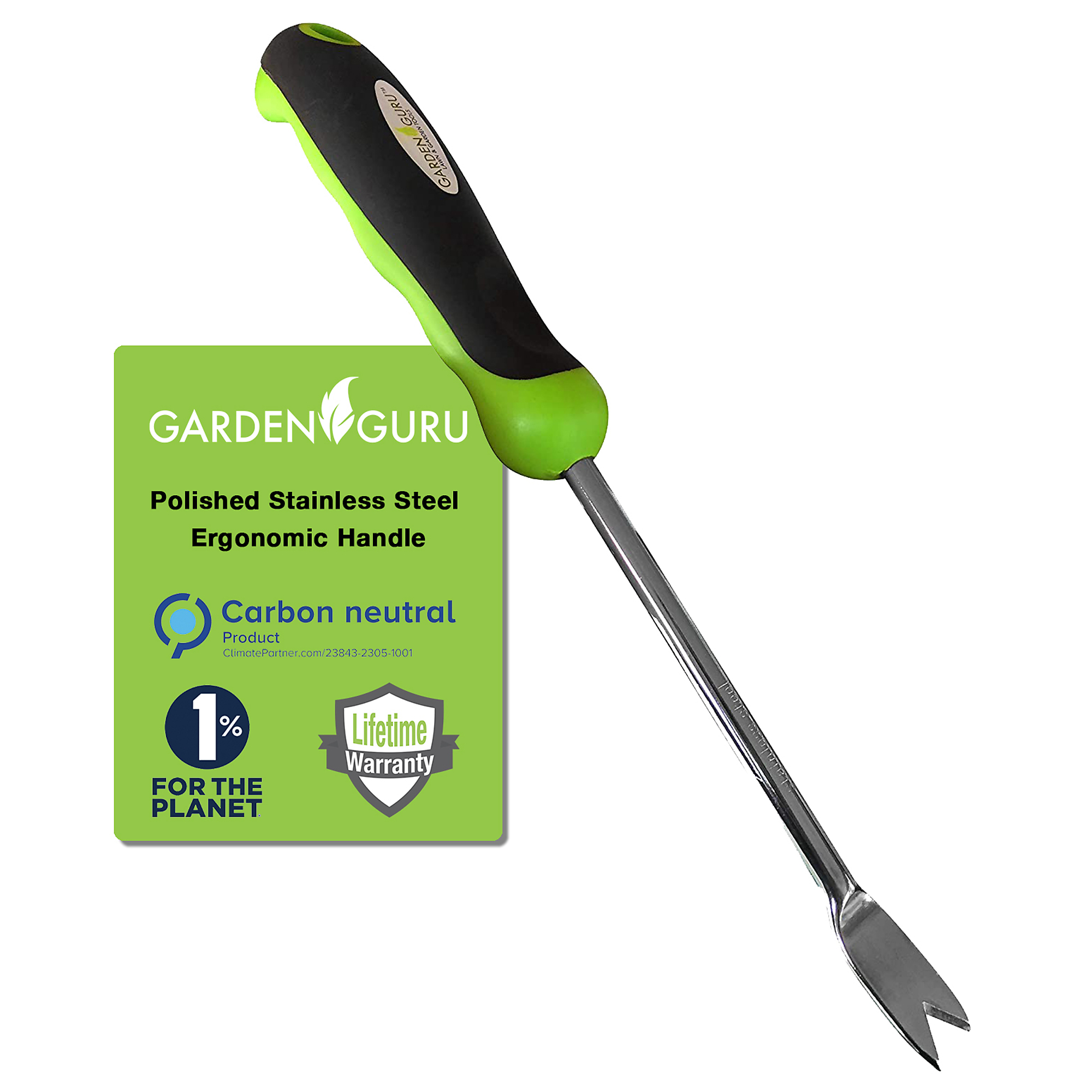 Garden Guru Dandelion Weeder — Stainless Steel, Ergonomic Handle, Model# DANWDR
